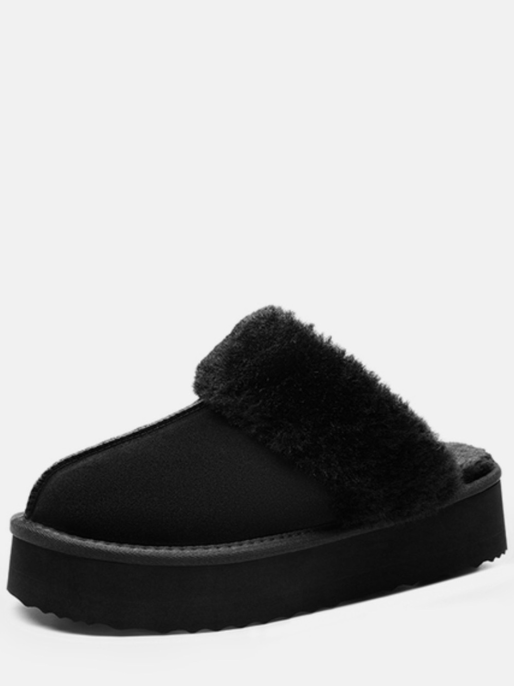 NEW Dream Pairs Faux-Fur Platform Slide Slippers